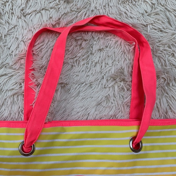 🎉HP🎉 Victoria’s Secret Tote NWOT 💗 Pink & Yellow - Picture 5 of 10